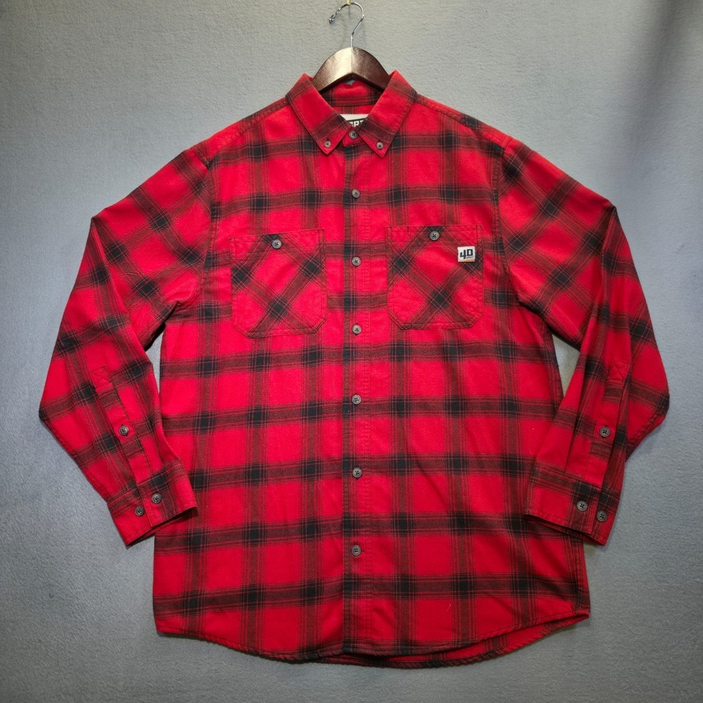 Duluth 40 Grit Men's Red Plaid Long Sleeve Flannel Size Medium